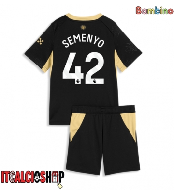 Manchester City Antoine Semenyo #42 Seconda Maglia Bambino 2026-27 Manica Corta (+ Pantaloni corti)